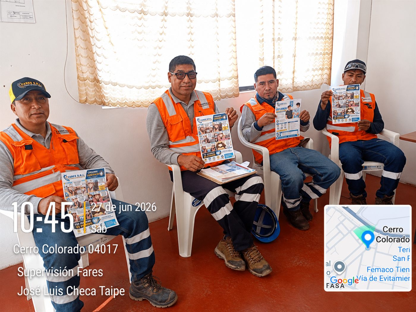 Charla de seguridad con el personal de FARES